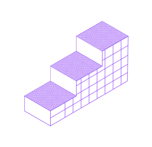 Þrívíddar myndskreyting af tengdum kubbum