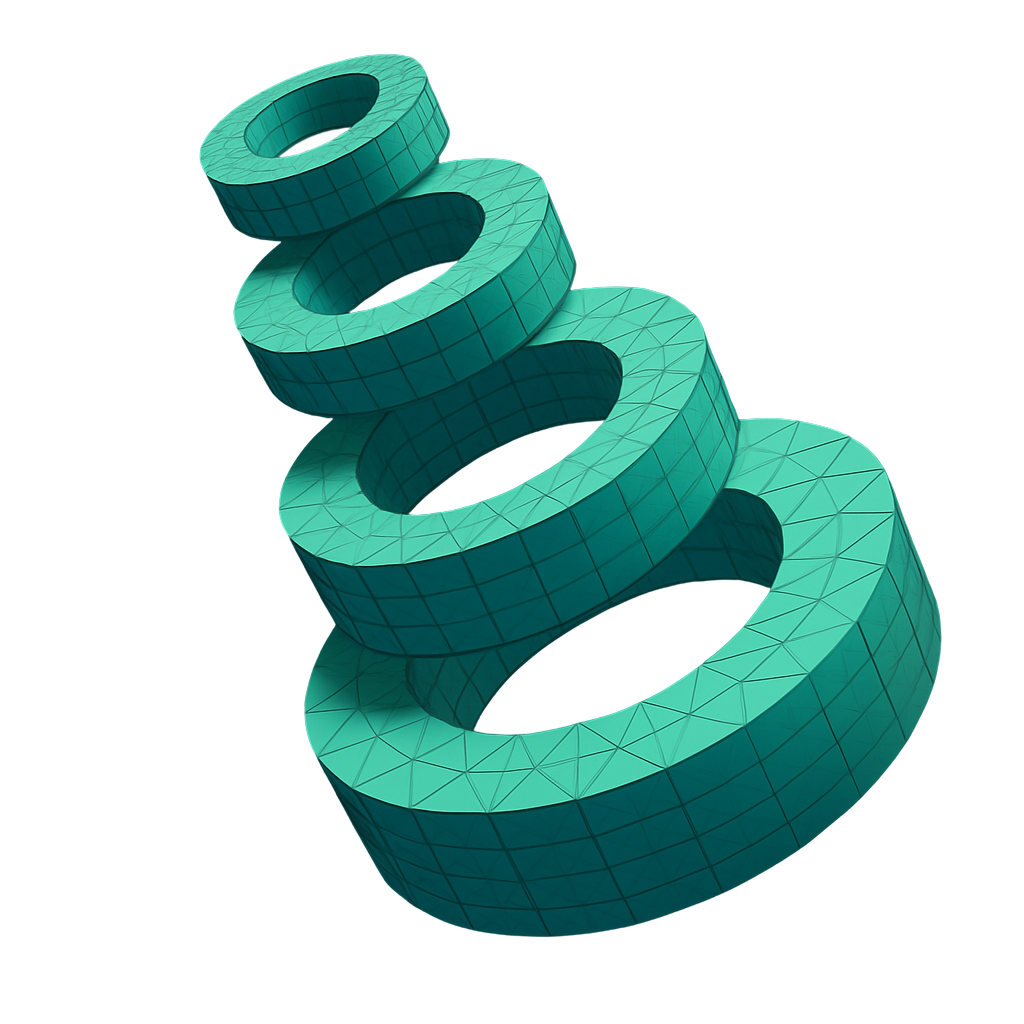 Þrívíddar grænn torus gormur myndskreyting